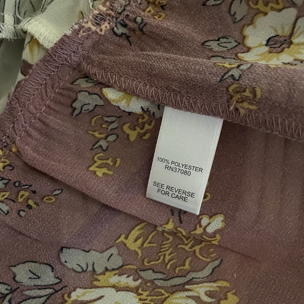 Cato Purple Yellow Floral L Kimono Open Front Ruffle Sleeves - Picture 7 of 9